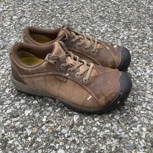 Keen Utility Mens 7 Brown Leather Safety Toe Work Shoes ASTM F2413-11 Low Top